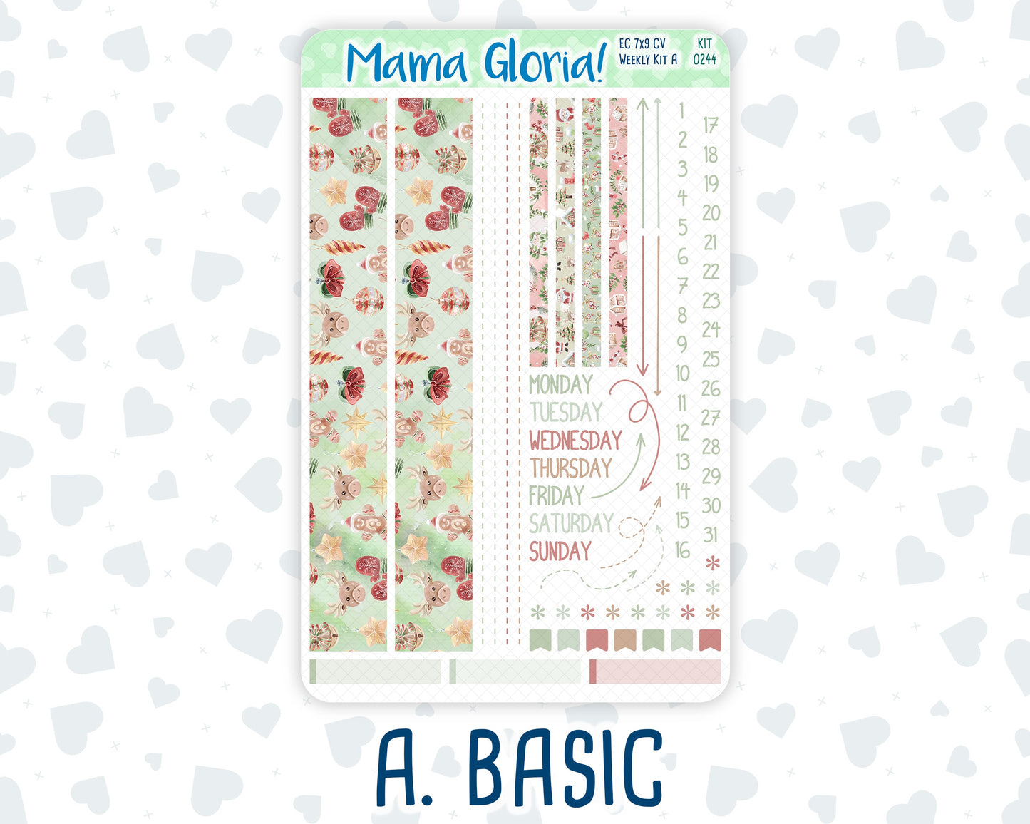 Kit 0244 - 7x9 Compact Vertical - Weekly Kit - December - Santas Village