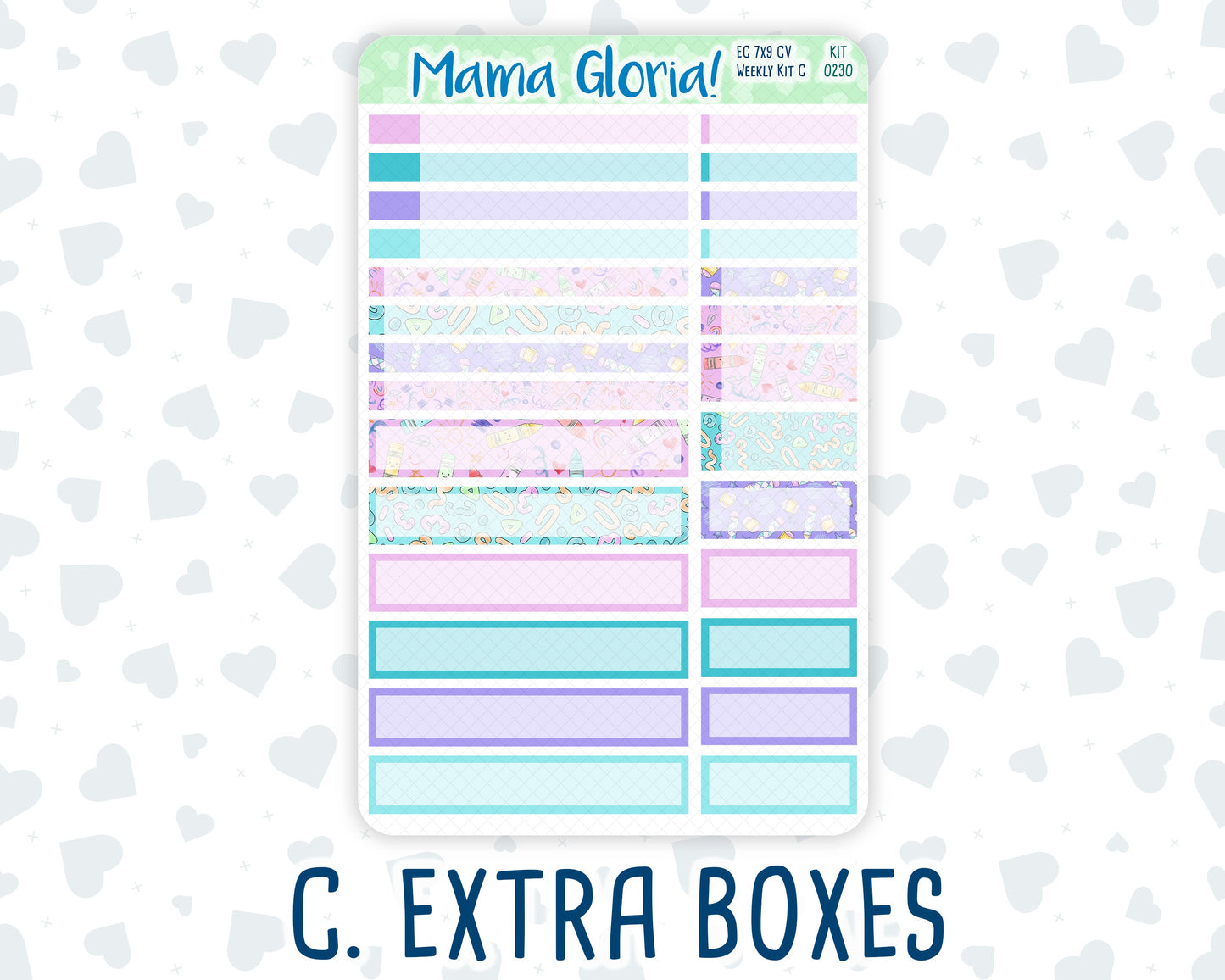 Kit 0230 - 7x9 Compact Vertical - Weekly Kit - August - School Daze