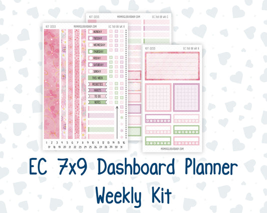 Kit 0253 - 7x9 - EC Dashboard Planner - February - Rosy Daydreams