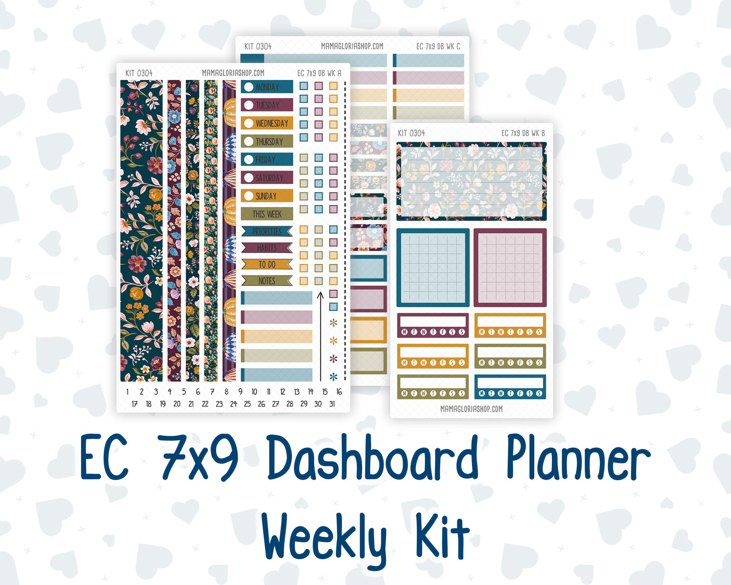 Kit 0304 - 7x9 - EC Dashboard Planner - November - Autumn In Bloom