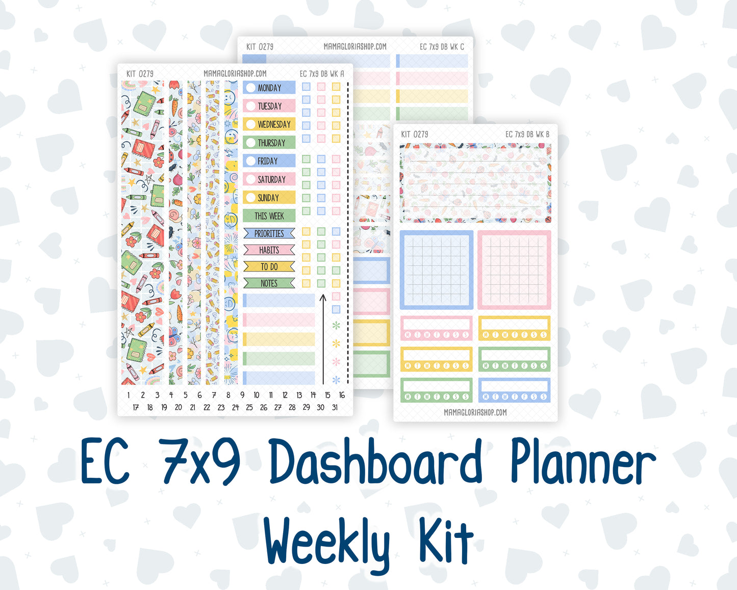Kit 0279 - 7x9 - EC Dashboard Planner - August - Not Ready For School