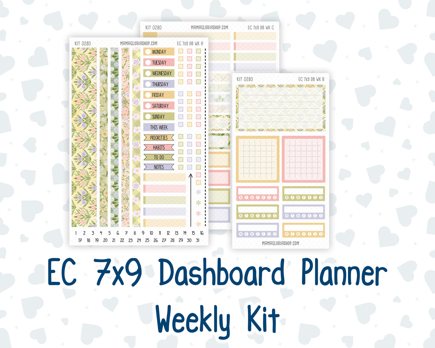 Kit 0280 - 7x9 - EC Dashboard Planner - Half Past Six In August