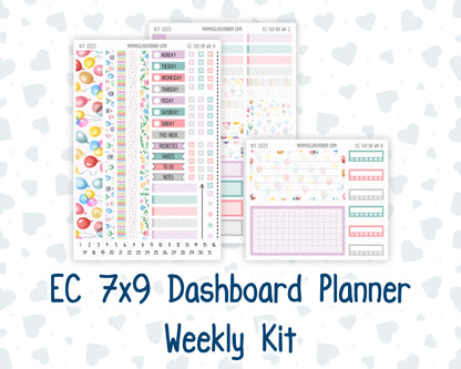 Kit 0225 - Weekly Dashboard Planner - Erin Condren - July - Carnival Joy