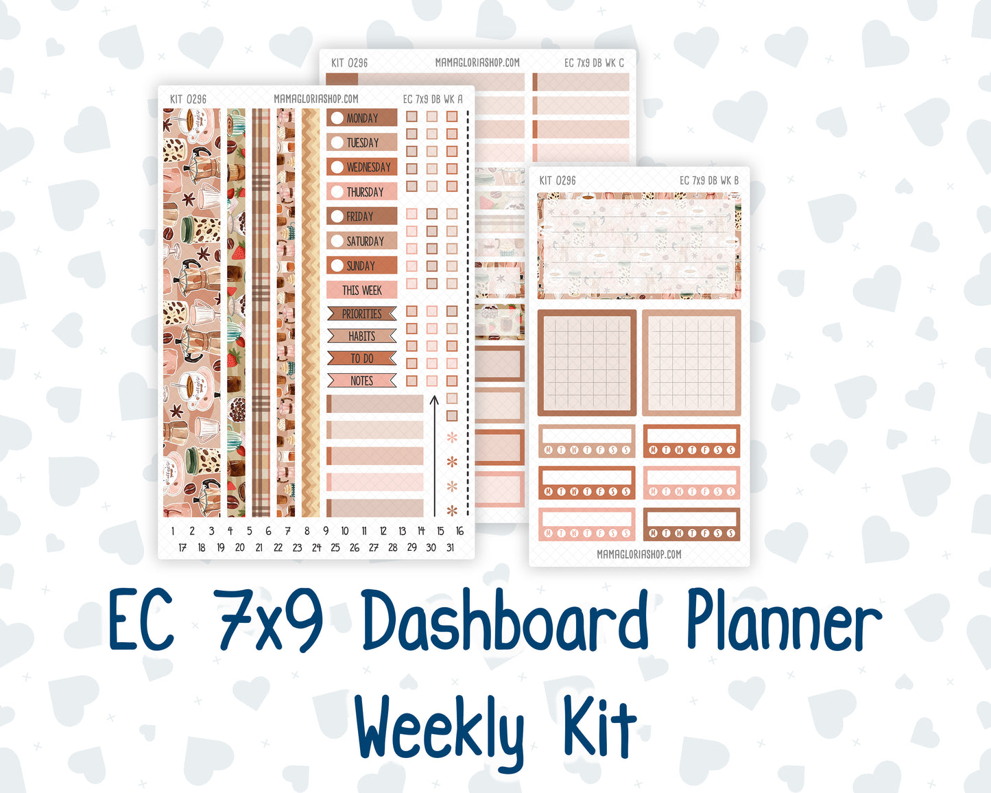 Kit 0296 - 7x9 - EC Dashboard Planner - September - Coffee Break