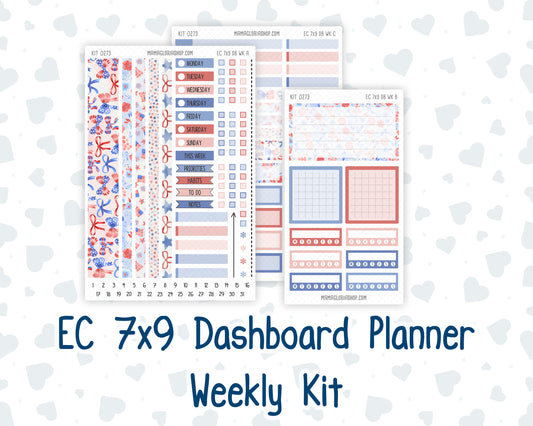 Kit 0273 - 7x9 - EC Dashboard Planner - July - Americana In Bloom