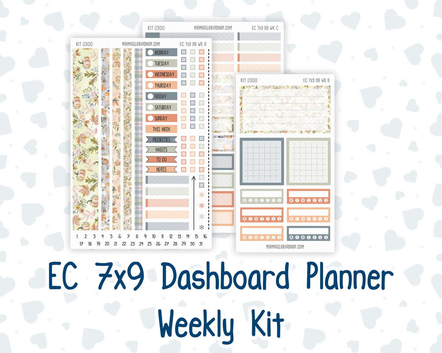 Kit 0300 - 7x9 - EC Dashboard Planner - October - Autumn Stroll