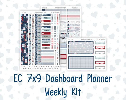 Kit 0198- Weekly Dashboard Planner - Erin Condren - December -Holiday Village