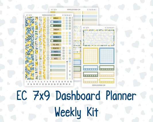 Kit 0274 - 7x9 - EC Dashboard Planner - July - Sunny Lemon Shore