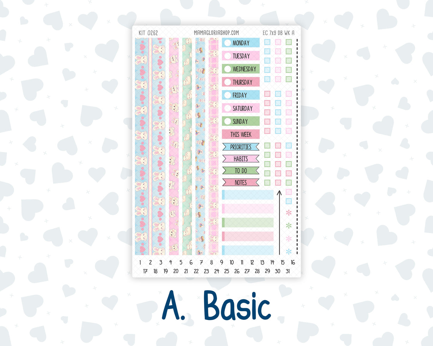 Kit 0262 - 7x9 - EC Dashboard Planner - April - Spring Puffs