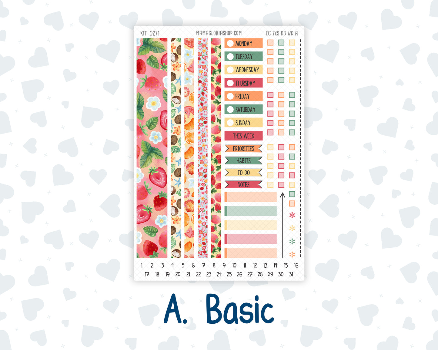 Kit 0271 - 7x9 - EC Dashboard Planner - June - Strawberry Shore