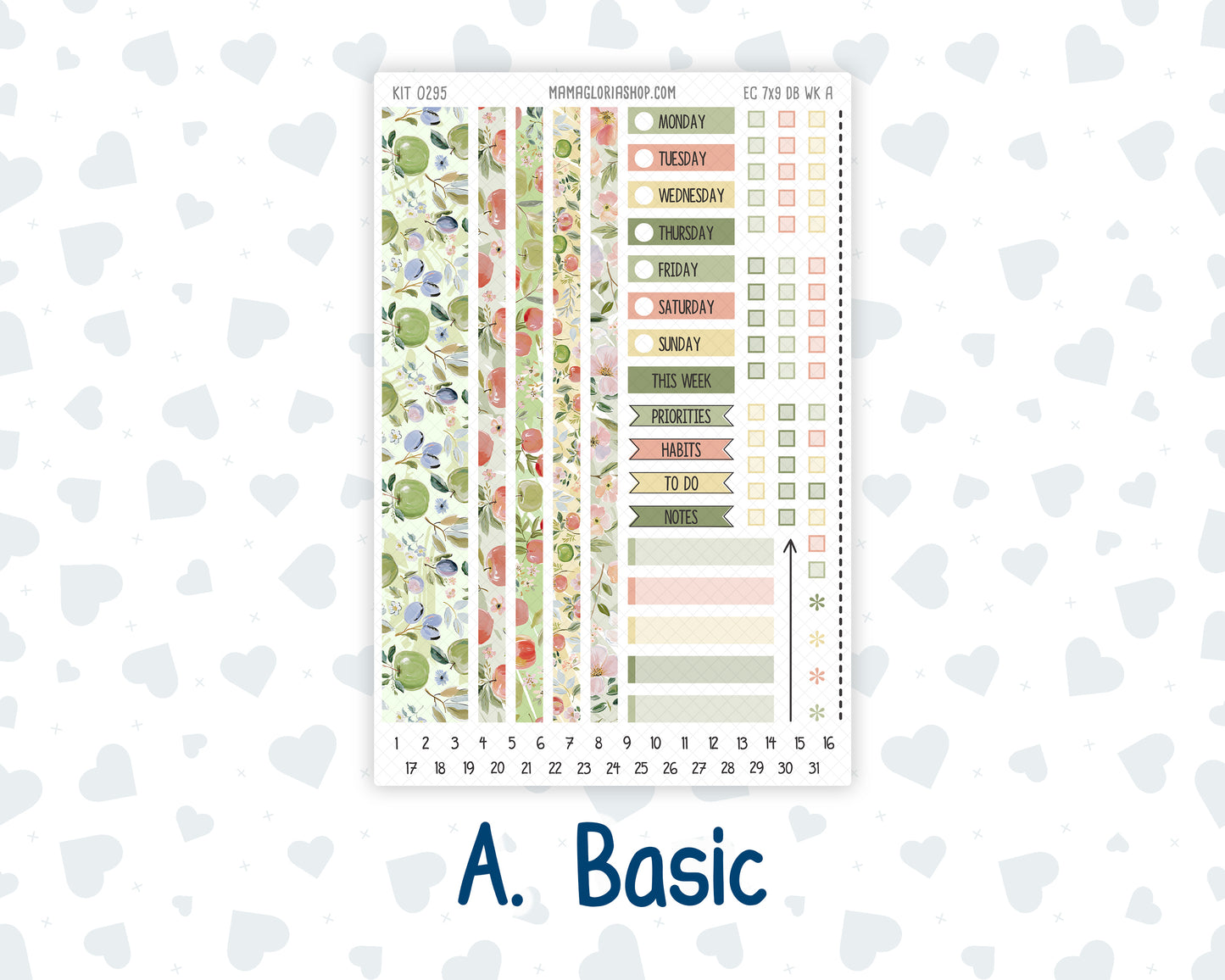 Kit 0295 - 7x9 - EC Dashboard Planner - September - Apple Harvest