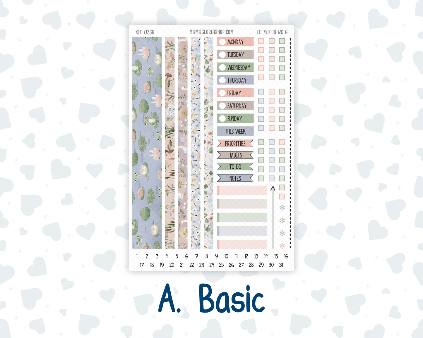 Kit 0266 - 7x9 - EC Dashboard Planner - May - Froggy Lake Picnic