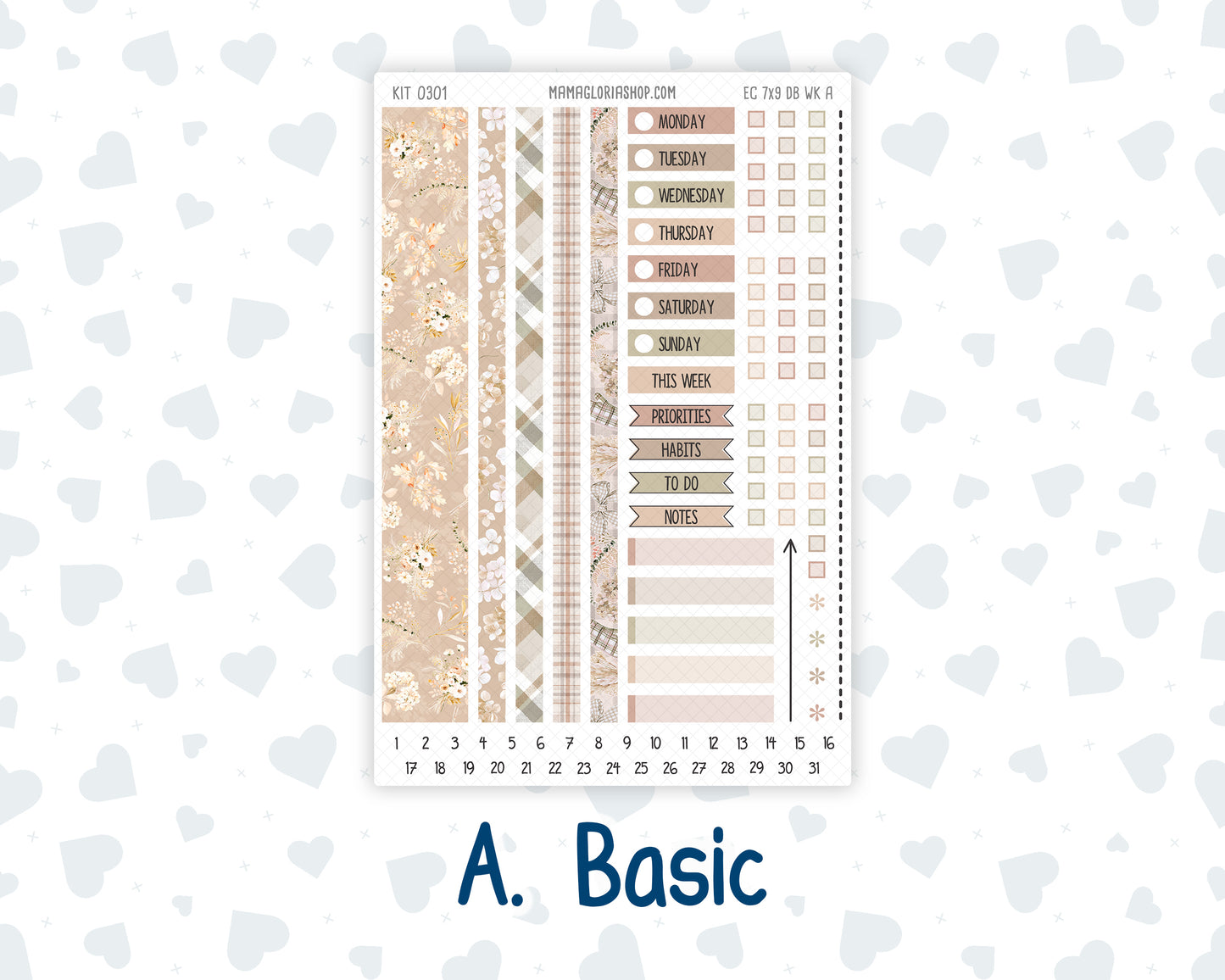 Kit 0301 - 7x9 - EC Dashboard Planner - November - Sunday Comfort