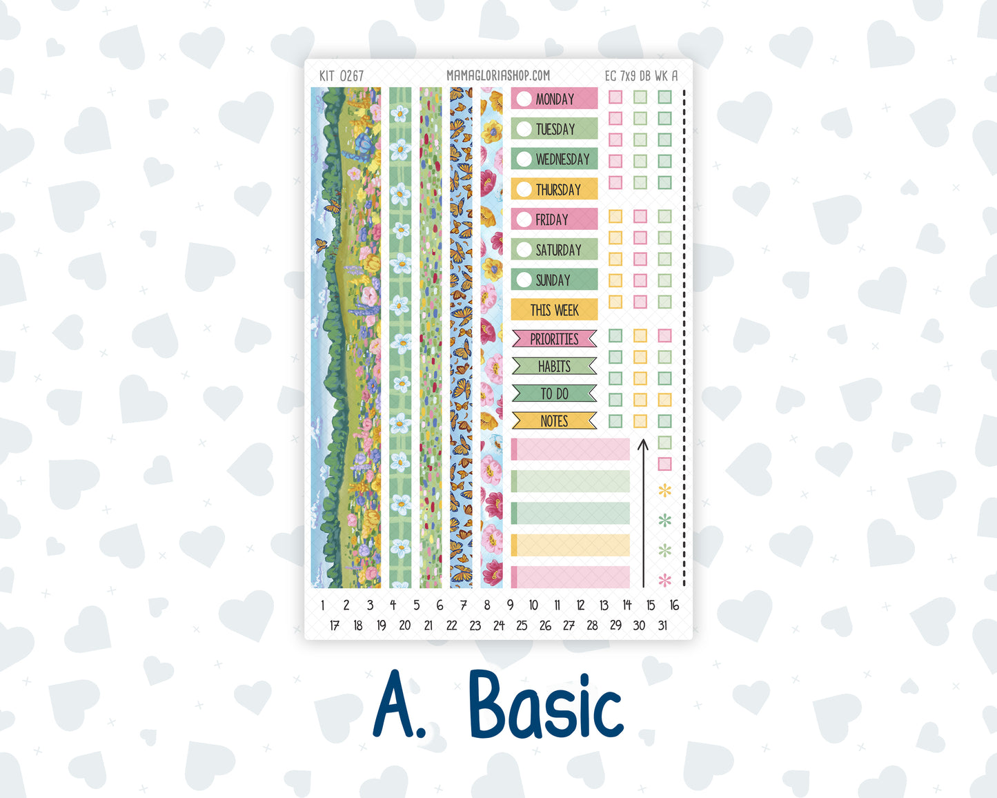 Kit 0267 - 7x9 - EC Dashboard Planner - May - Flowers For Mama
