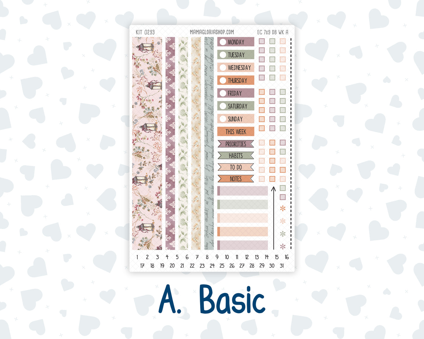 Kit 0293 - 7x9 - EC Dashboard Planner - September - Fleur de Provence