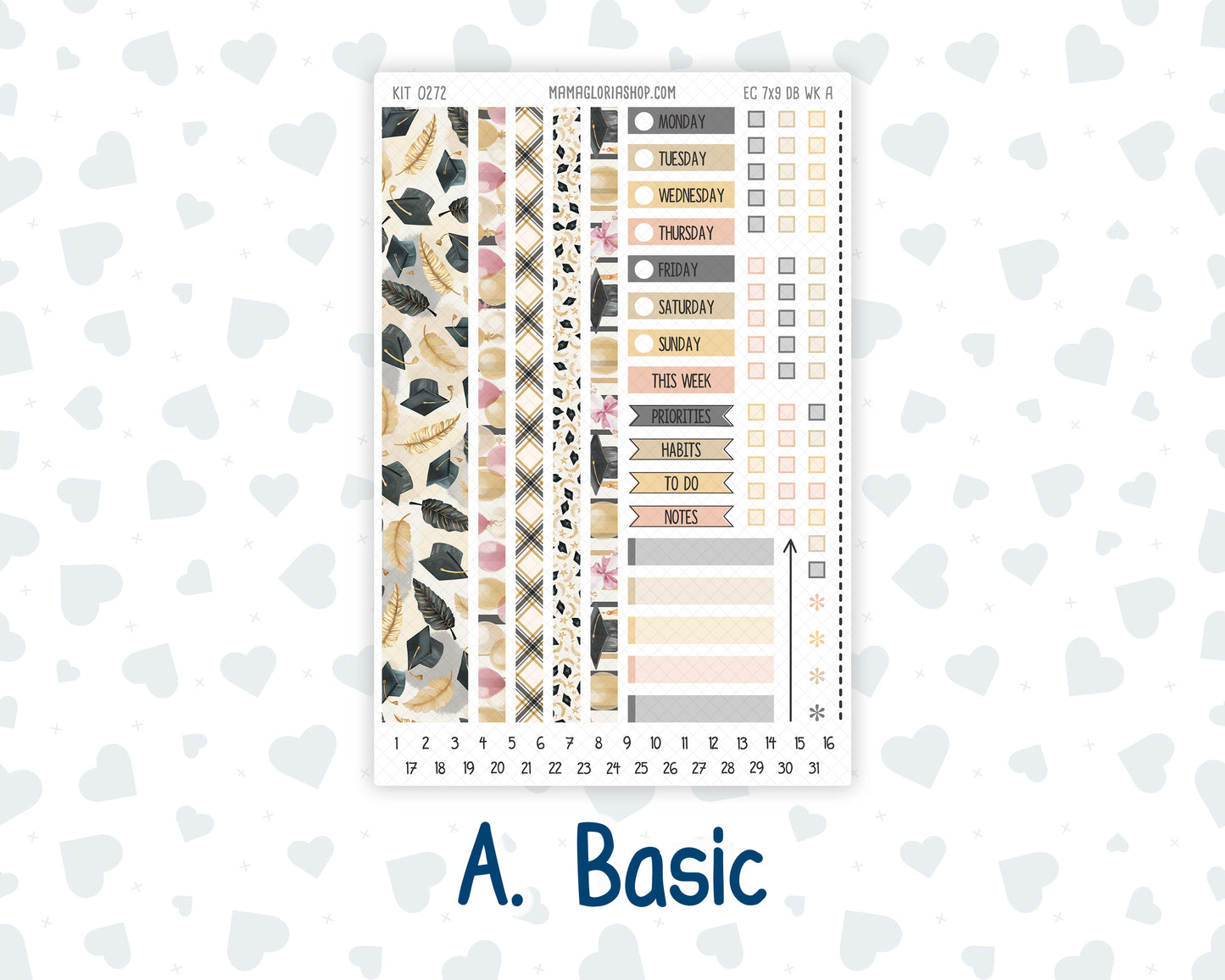 Kit 0272 - 7x9 - EC Dashboard Planner - May - Graduation
