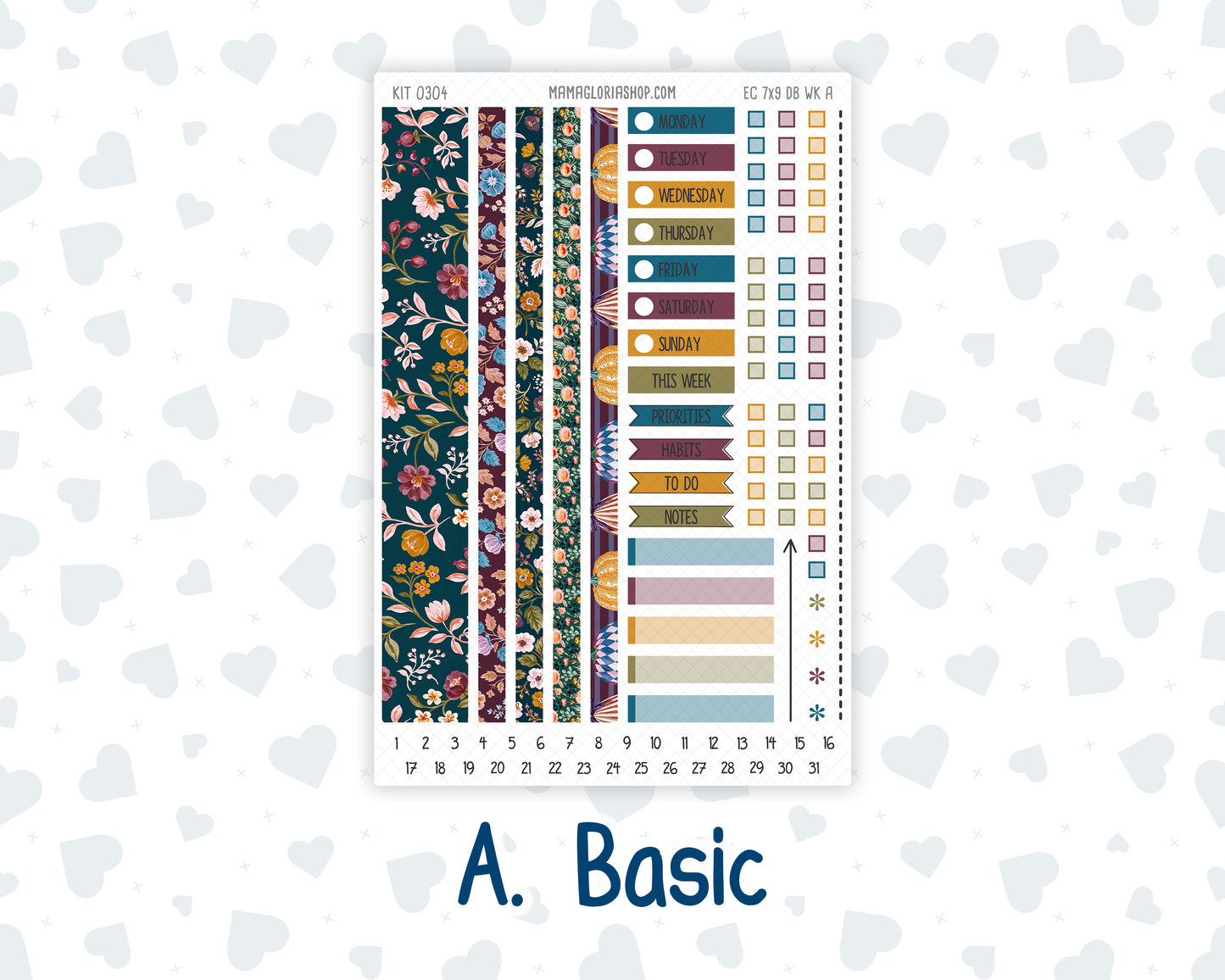 Kit 0304 - 7x9 - EC Dashboard Planner - November - Autumn In Bloom