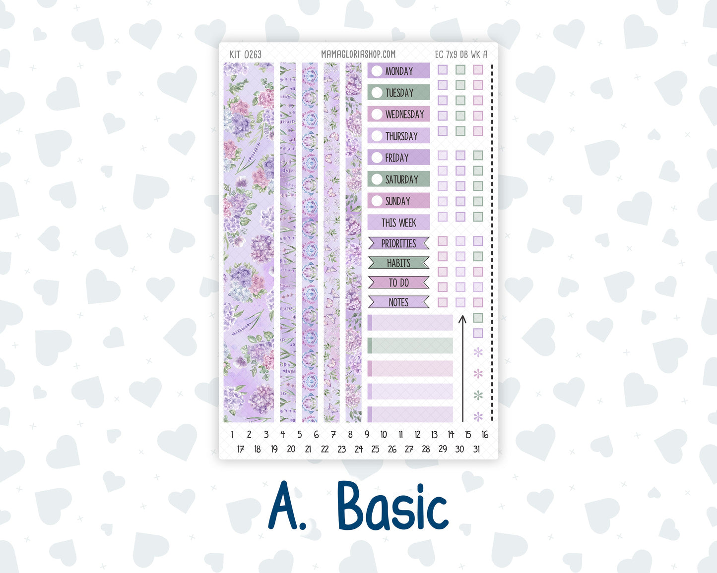 Kit 0263 - 7x9 - EC Dashboard Planner - April - Lavender Drift
