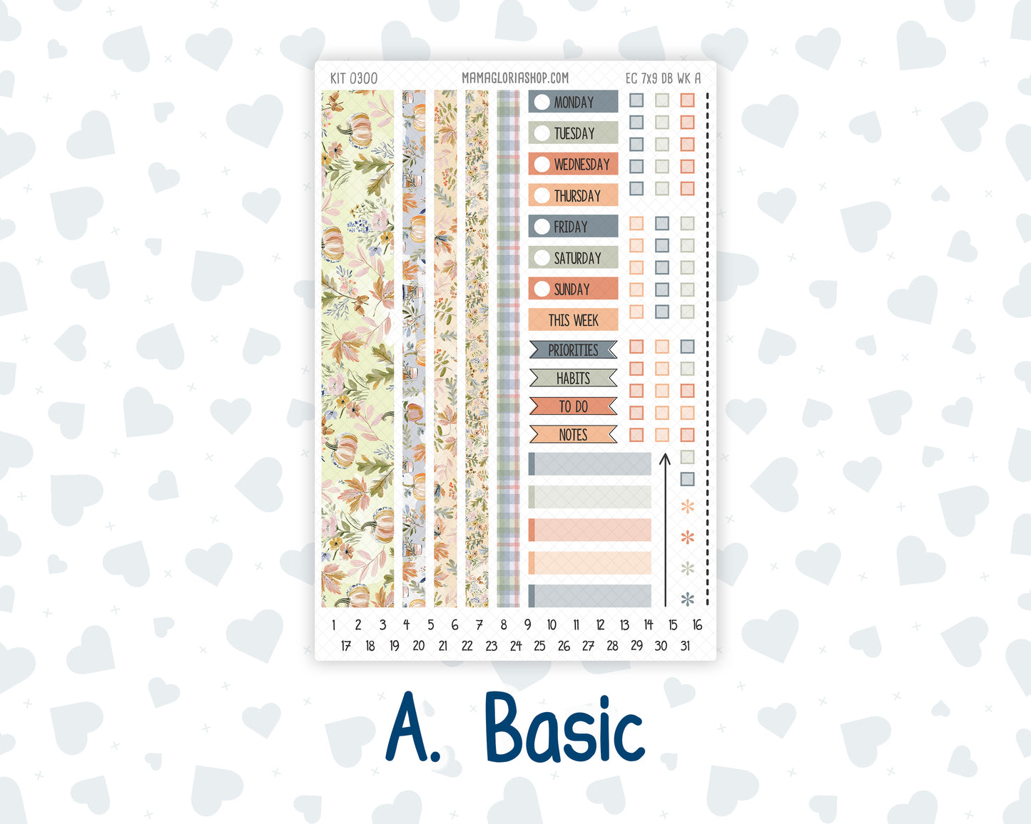 Kit 0300 - 7x9 - EC Dashboard Planner - October - Autumn Stroll