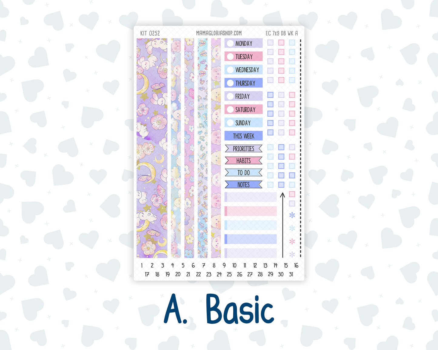Kit 0252 - 7x9 - EC Dashboard Planner - February - Tokyo Candy Cloud