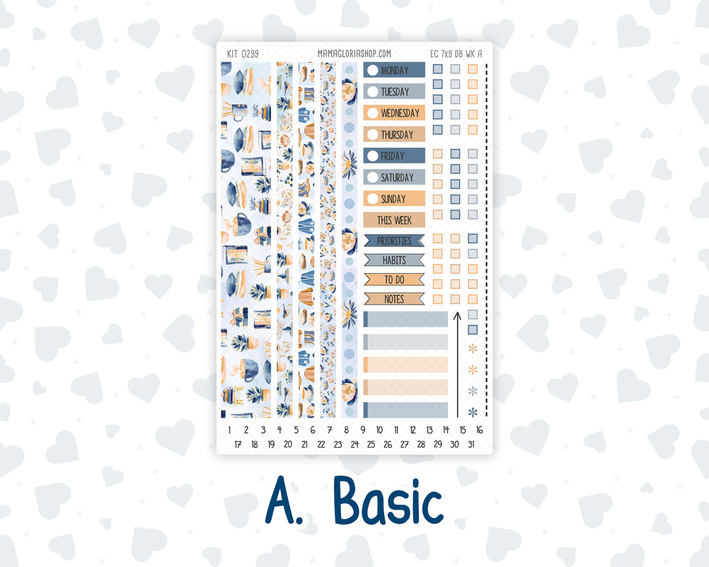 Kit 0299 - 7x9 - EC Dashboard Planner - October - Book Nook
