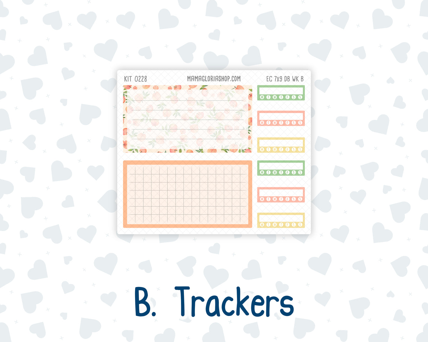 Kit 0228- Weekly Dashboard Planner - Erin Condren - August - Just Peachy