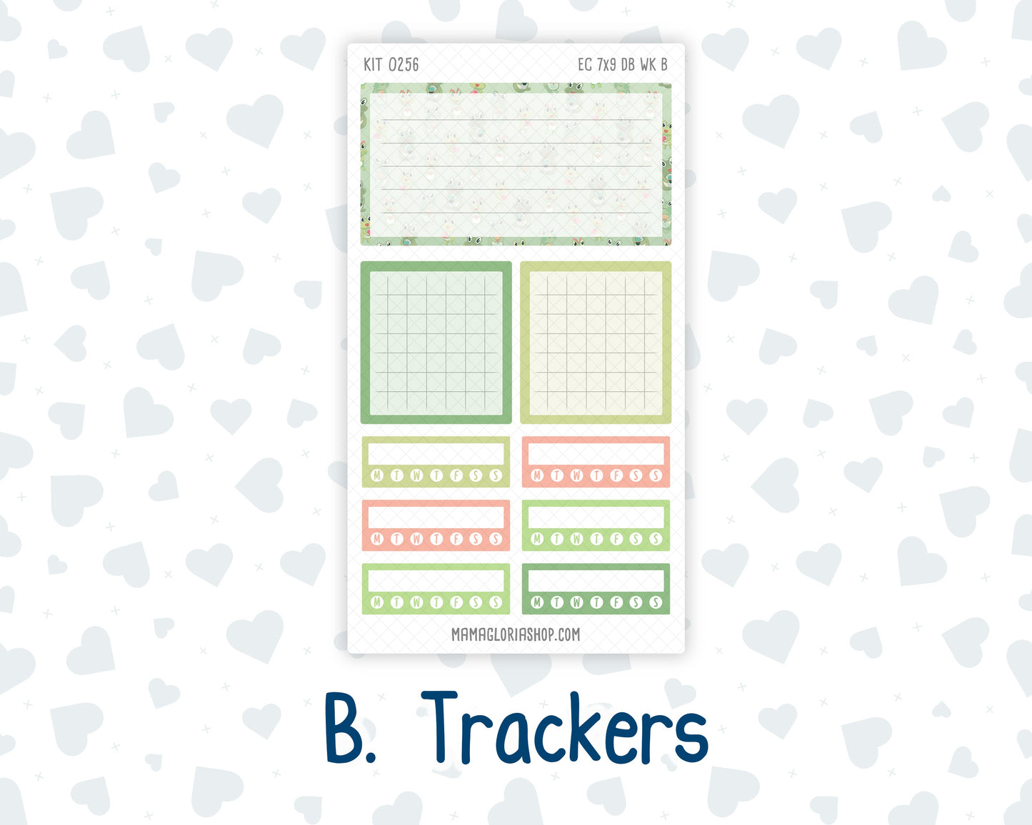 Kit 0256 - 7x9 - EC Dashboard Planner - March - Froggy Luck