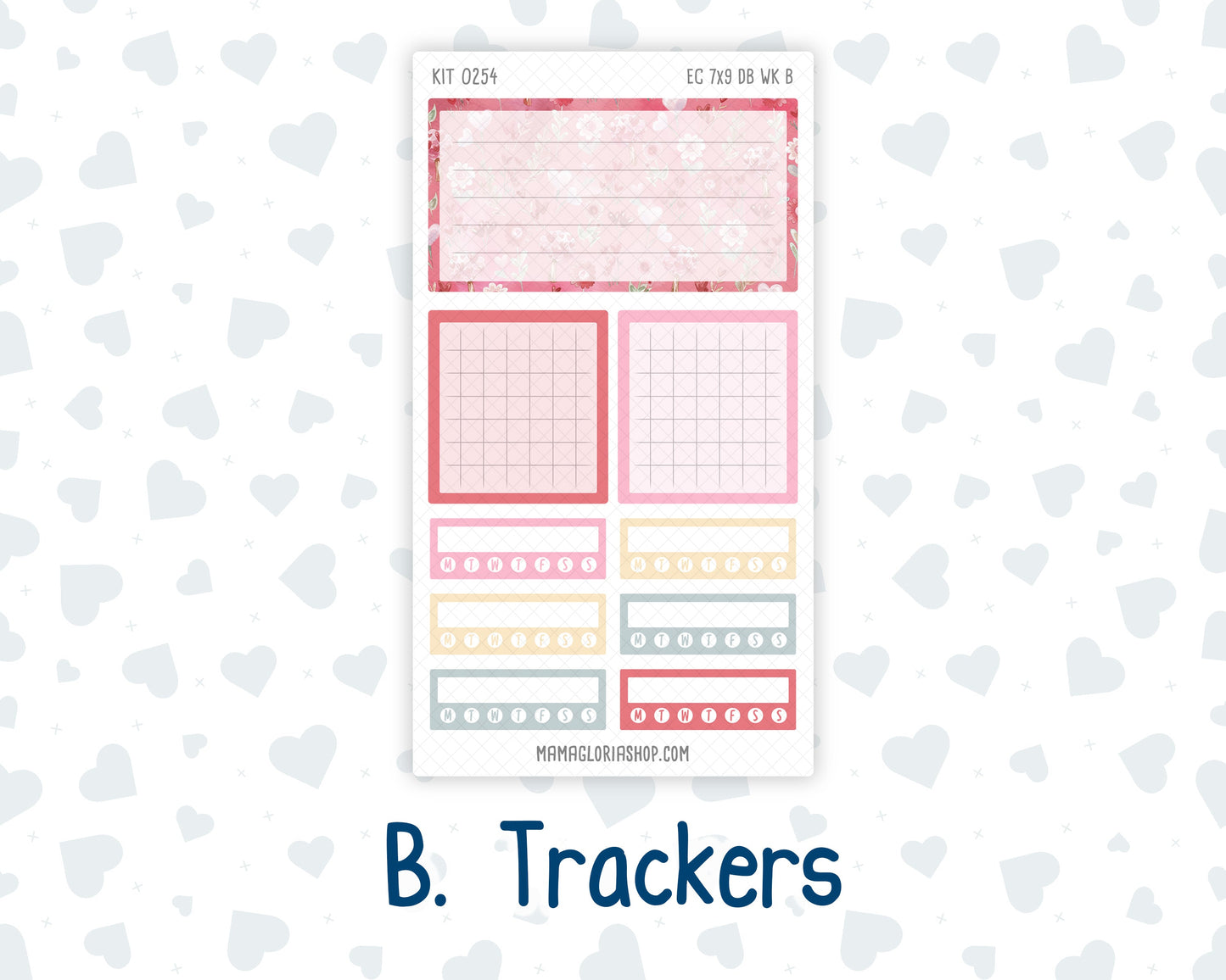Kit 0254 - 7x9 - EC Dashboard Planner - February - Valentine Village