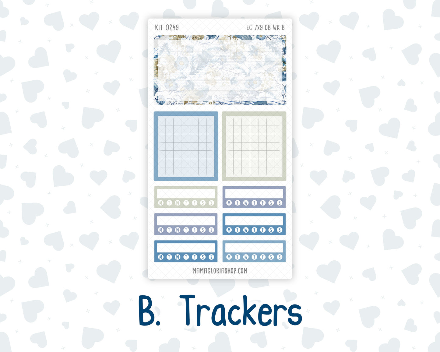 Kit 0249 - 7x9 - EC Dashboard Planner - January - Icy Lace
