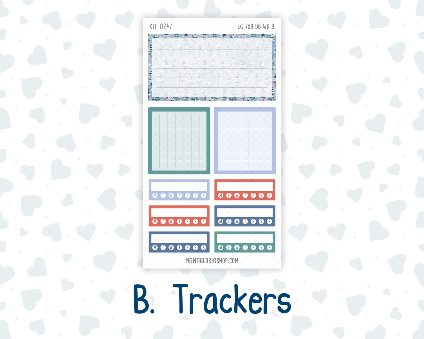 Kit 0247- Weekly Dashboard Planner - Erin Condren - Snow Day Adventures - December
