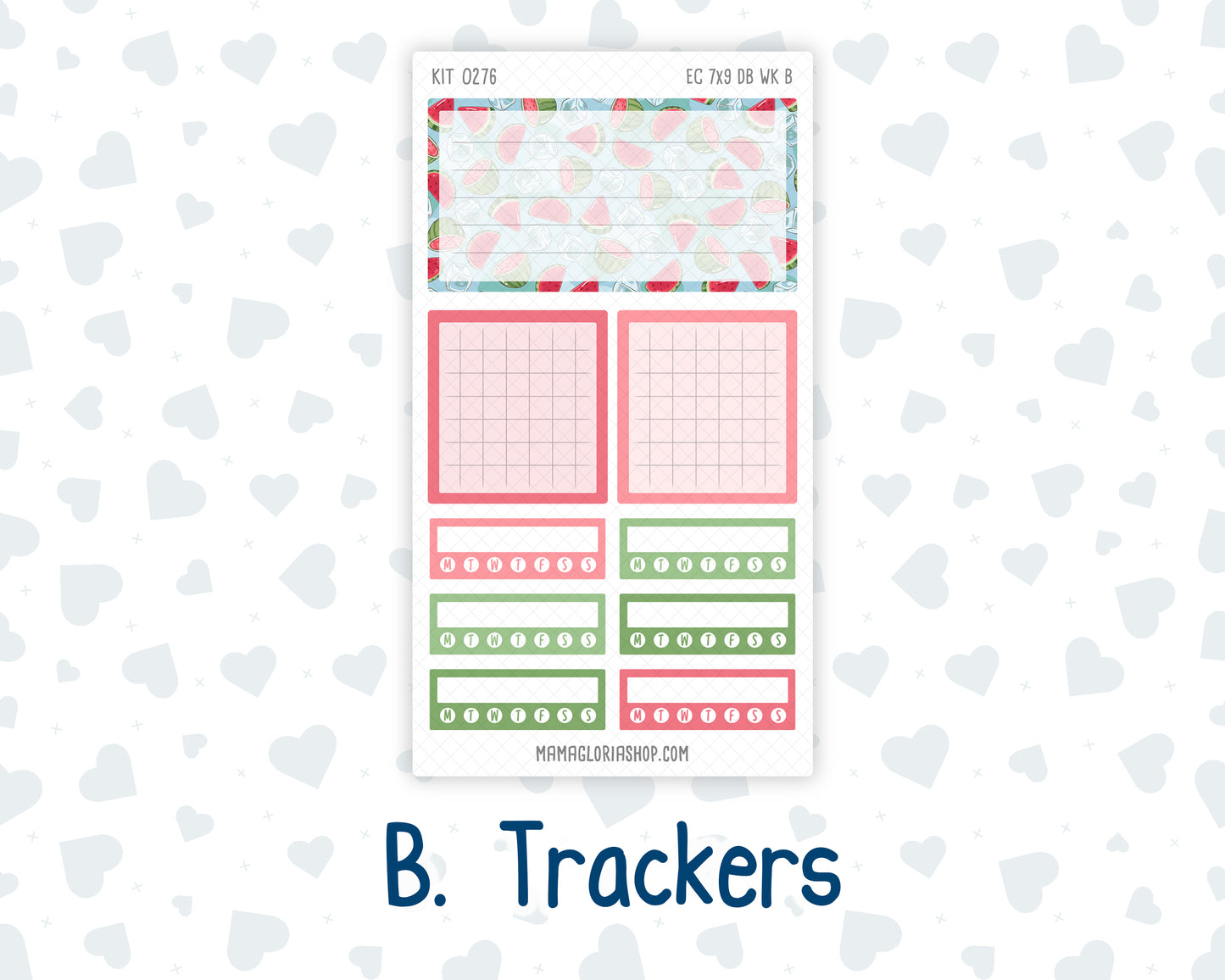 Kit 0276 - 7x9 - EC Dashboard Planner - July - Melon Crush