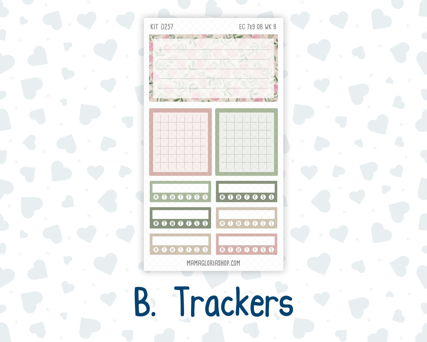 Kit 0257 - 7x9 - EC Dashboard Planner - March - Blush Garden