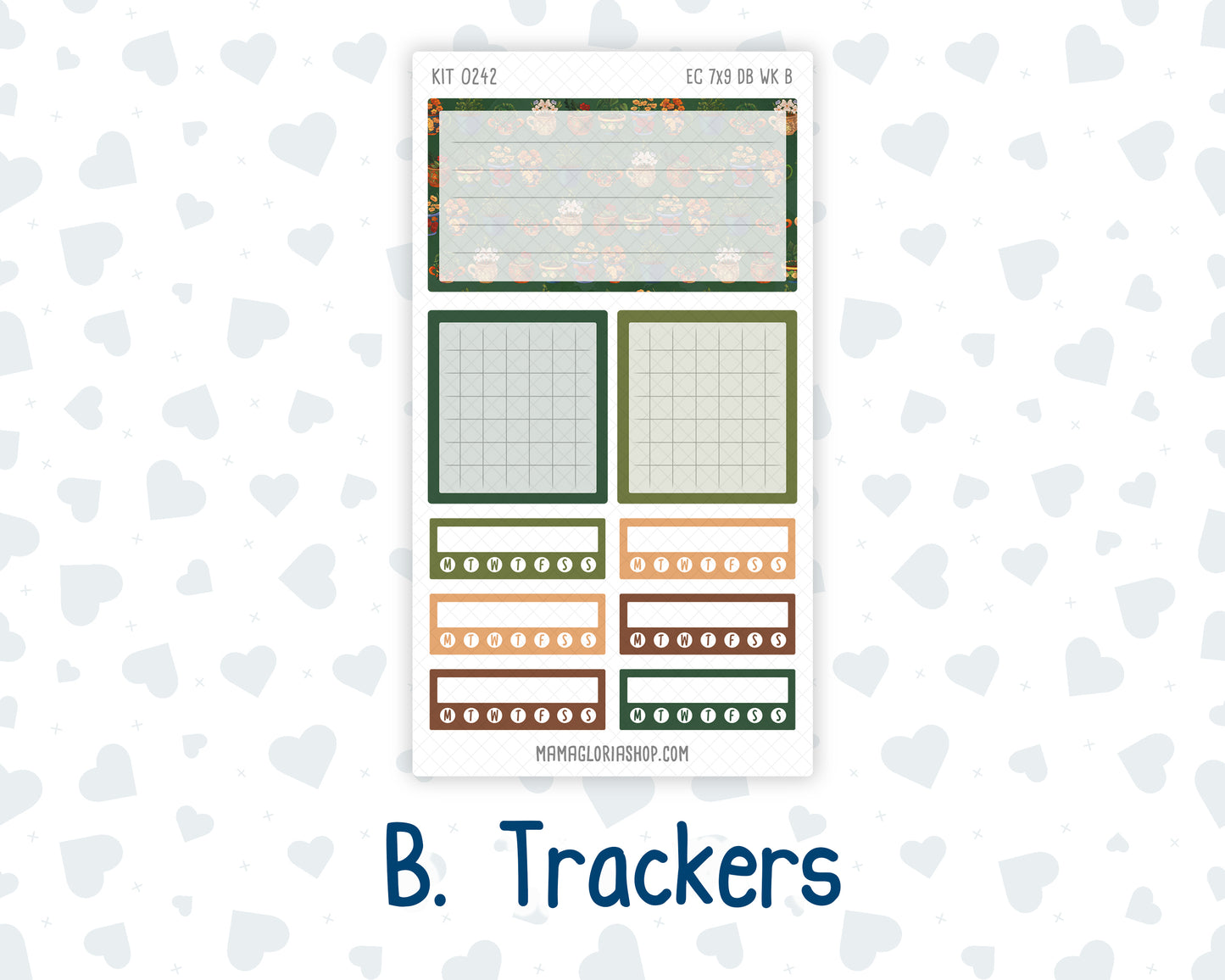 Kit 0242- Weekly Dashboard Planner - Erin Condren - Cottage Autumn - November