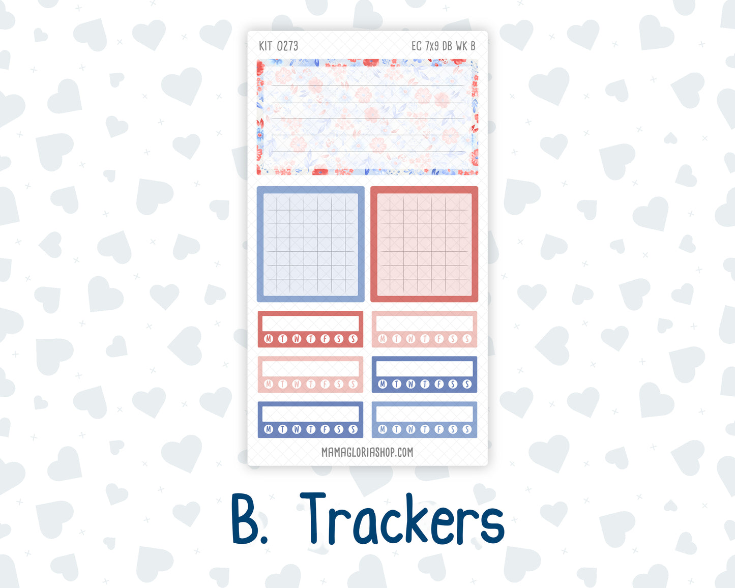 Kit 0273 - 7x9 - EC Dashboard Planner - July - Americana In Bloom