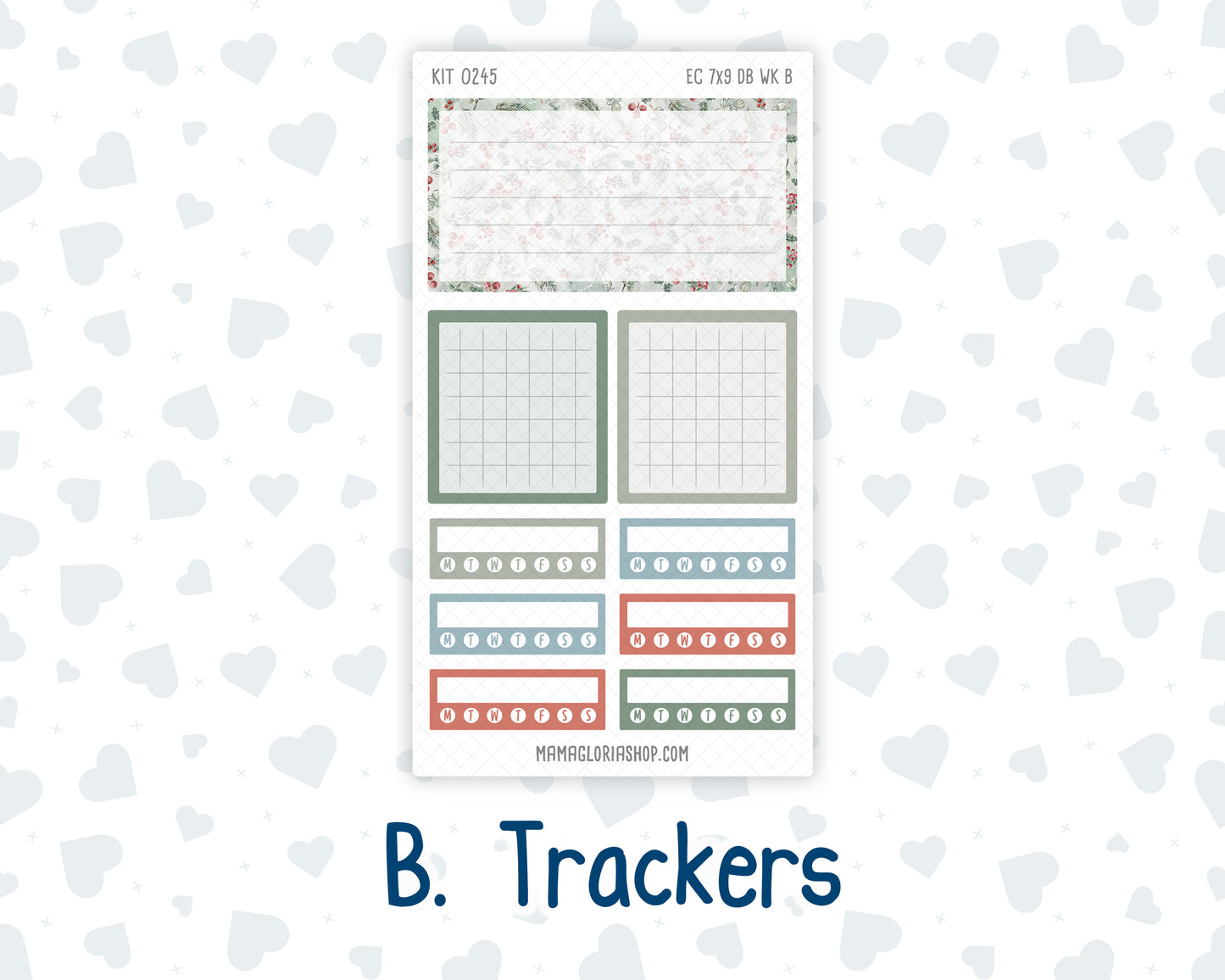 Kit 0245- Weekly Dashboard Planner - Erin Condren - Vintage Christmas - December