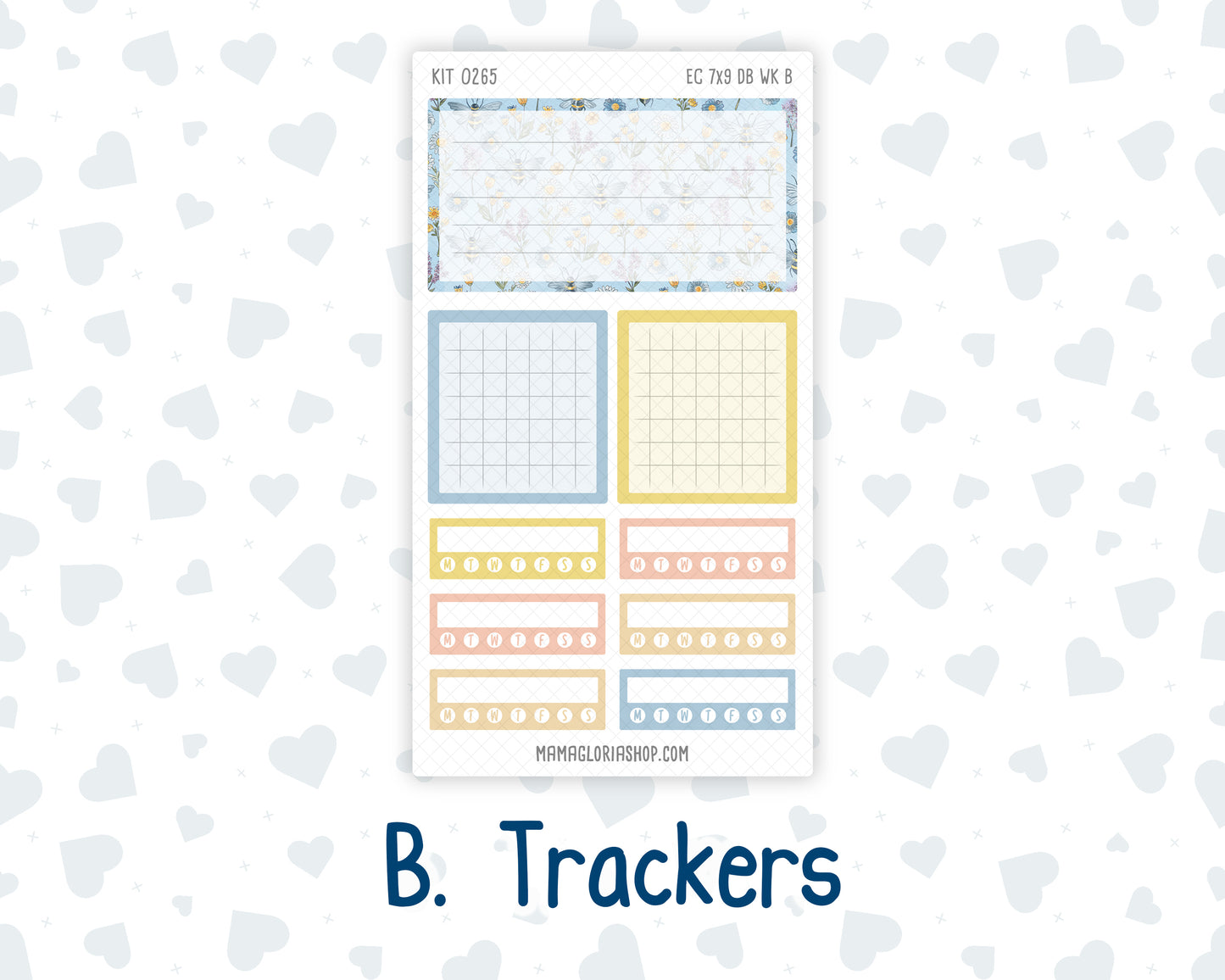 Kit 0265 - 7x9 - EC Dashboard Planner - May - Honeybee Sky
