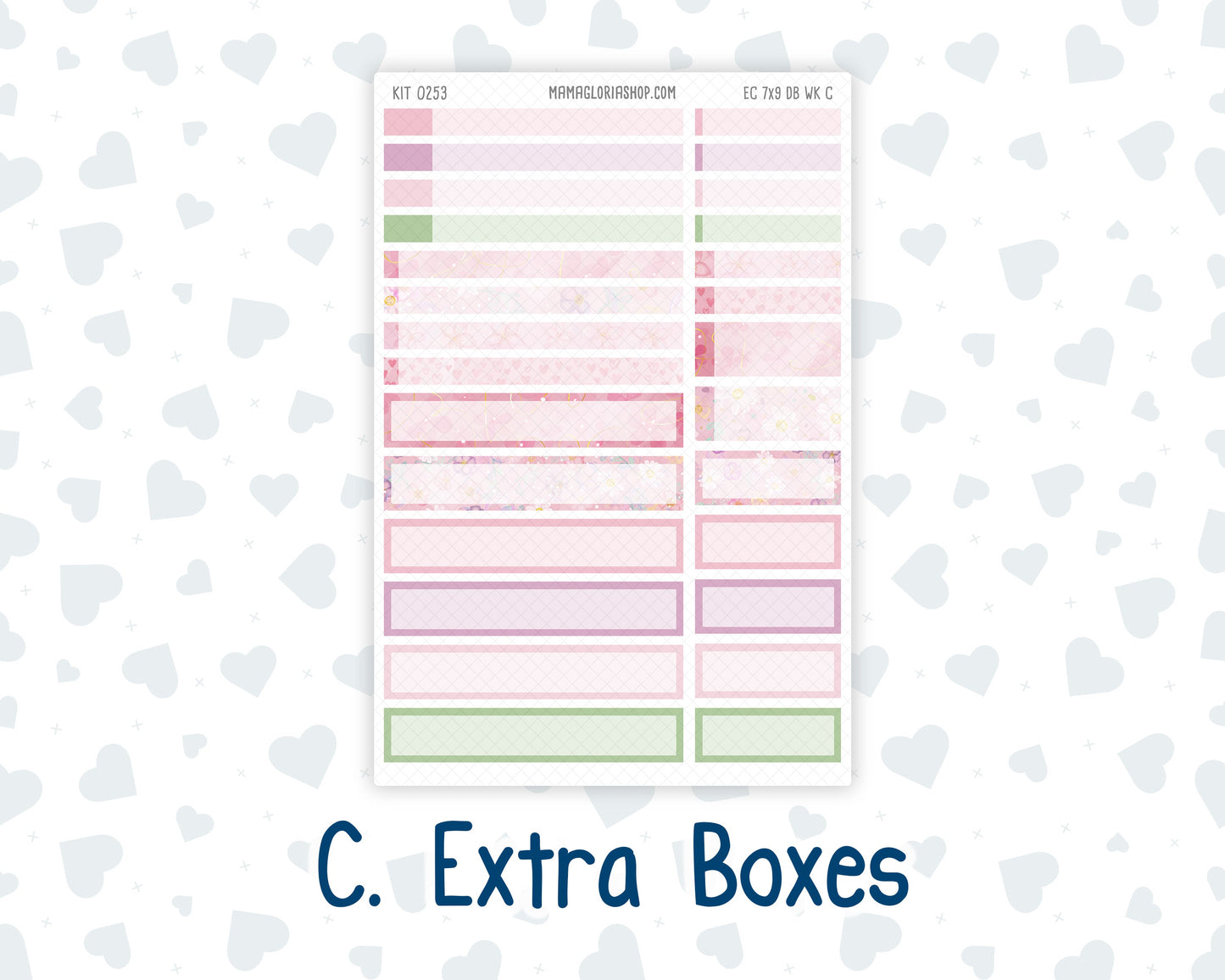 Kit 0253 - 7x9 - EC Dashboard Planner - February - Rosy Daydreams