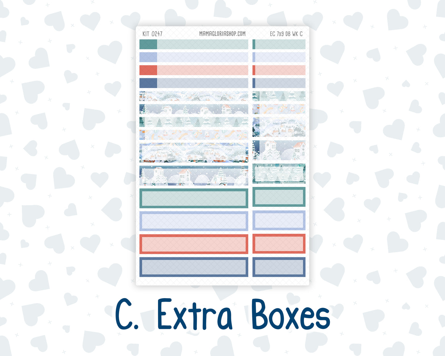 Kit 0247- Weekly Dashboard Planner - Erin Condren - Snow Day Adventures - December