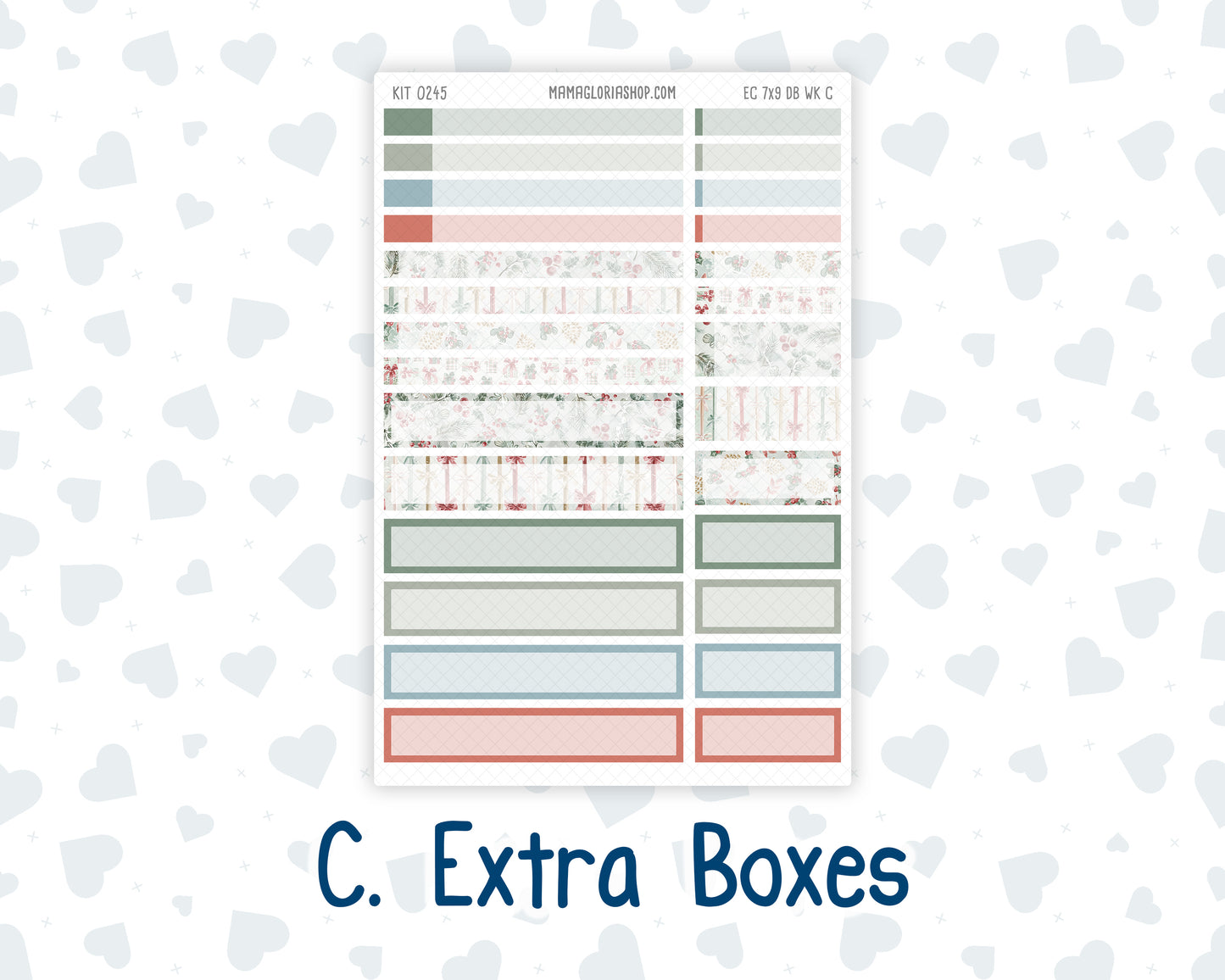 Kit 0245- Weekly Dashboard Planner - Erin Condren - Vintage Christmas - December