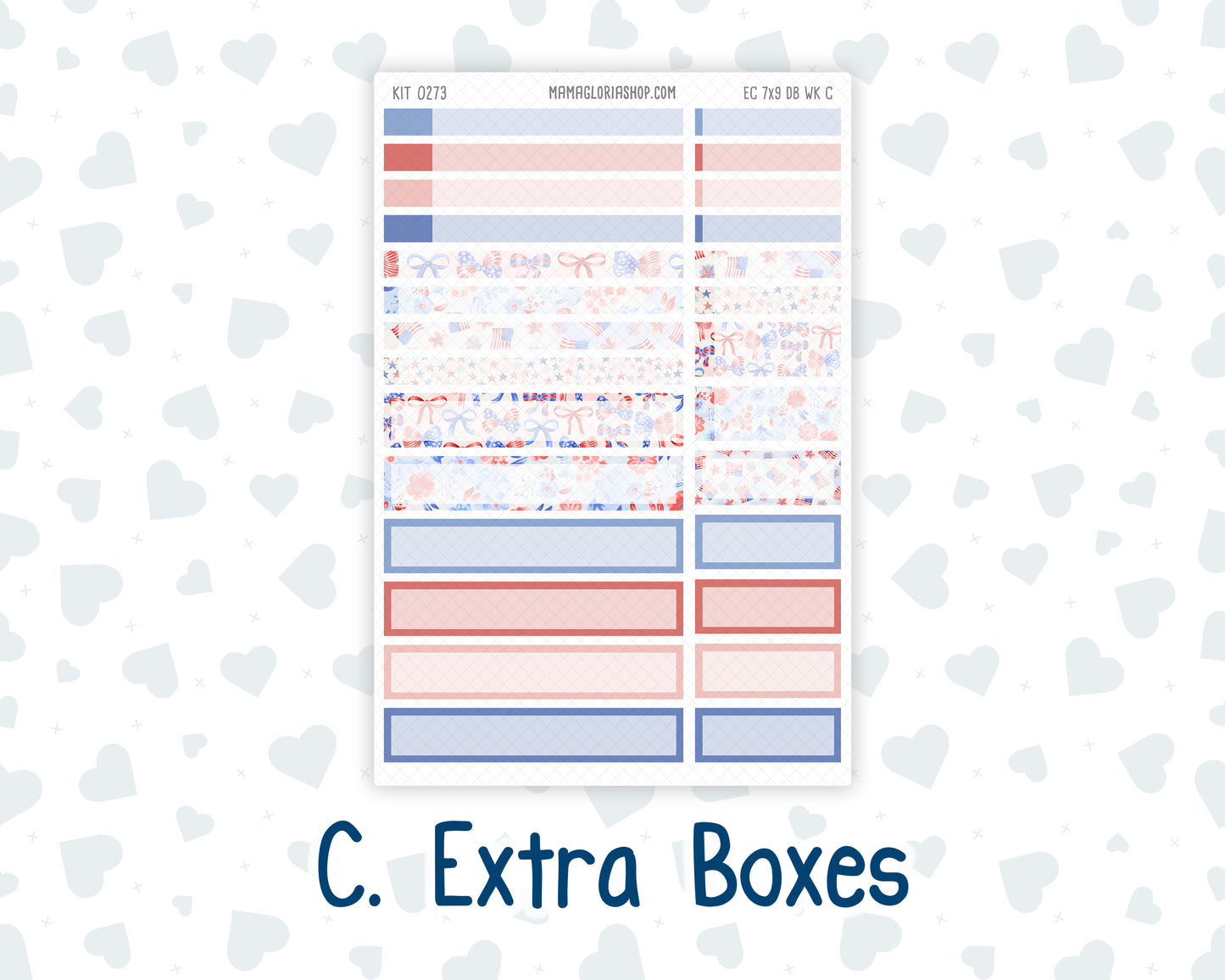 Kit 0273 - 7x9 - EC Dashboard Planner - July - Americana In Bloom