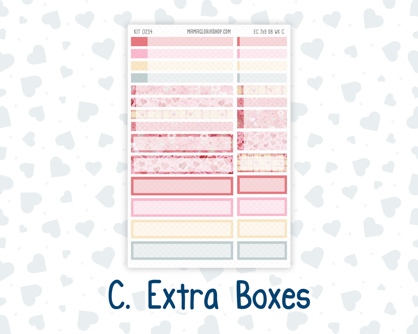 Kit 0254 - 7x9 - EC Dashboard Planner - February - Valentine Village