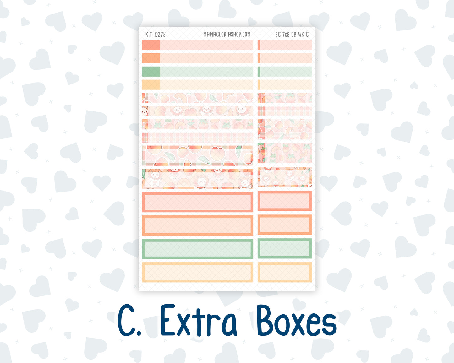 Kit 0278 - 7x9 - EC Dashboard Planner - August - Oops, All Peaches
