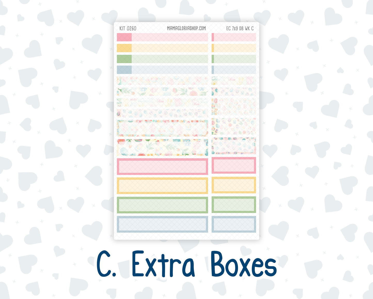 Kit 0260 - 7x9 - EC Dashboard Planner - April - Pastel Egg Hunt