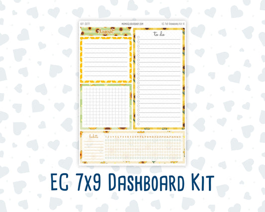 Kit 0277 - 7x9 - EC Notes Pages - Dashboard Kit | Productivity Page - August - Sunflower Drama Club