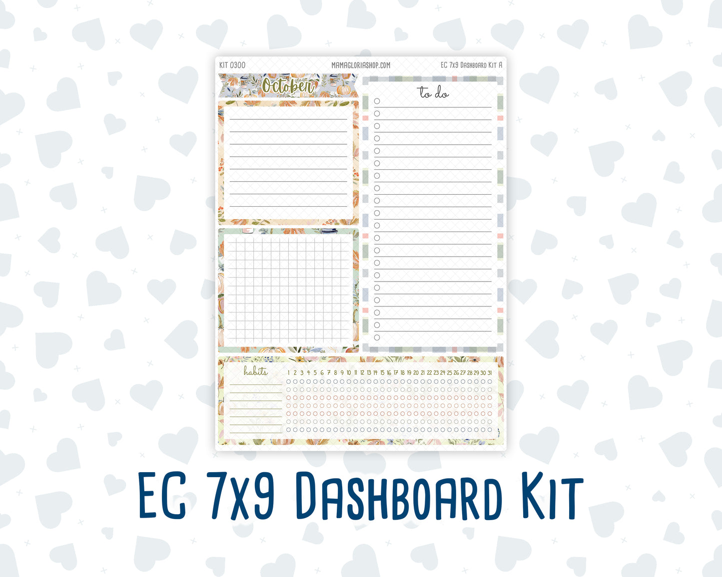 Kit 0300 - 7x9 - EC Notes Pages - Dashboard Kit | Productivity Page - October - Autumn Stroll