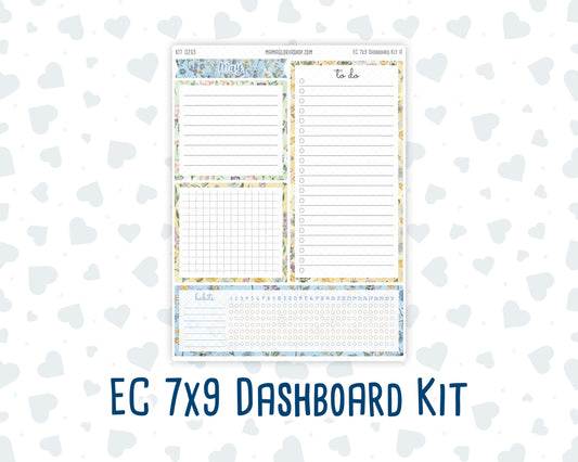Kit 0265 - 7x9 - EC Notes Pages - Dashboard Kit | Productivity Page - May - Honeybee Sky