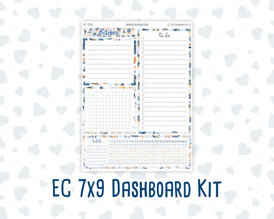 Kit 0299 - 7x9 - EC Notes Pages - Dashboard Kit | Productivity Page - October - Book Nook