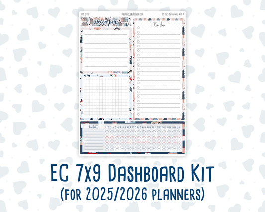Kit 0198- 7x9 - EC Notes Pages - December - Holiday Village - Dashboard Kit | Productivity Page