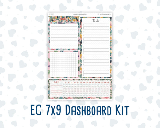 Kit 0275 - 7x9 - EC Notes Pages - Dashboard Kit | Productivity Page - July - Tropical Safari Blush