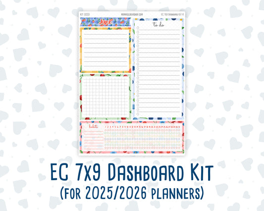 Kit 0220- 7x9 - EC Notes Pages - June - June Berries - Dashboard Kit | Productivity Page